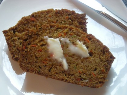 Zucchini Carrot Loaf sliced