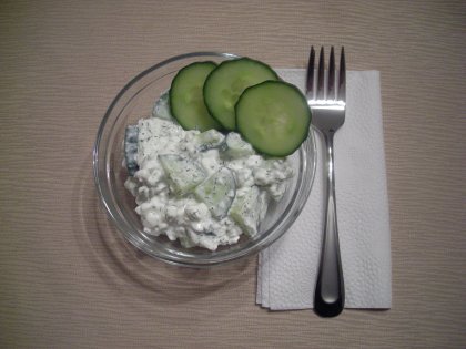 Cottage cheese cucumber salad